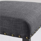 Tabourets de bar en tissu Biony Roundhill Furniture avec garniture cloutée, gris, lot de 2