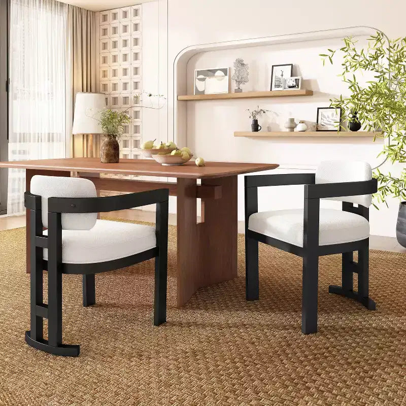 Christopher Knight Home Luna Chaises de salle à manger modernes rembourrées en bois de bouleau (Lot de 2)