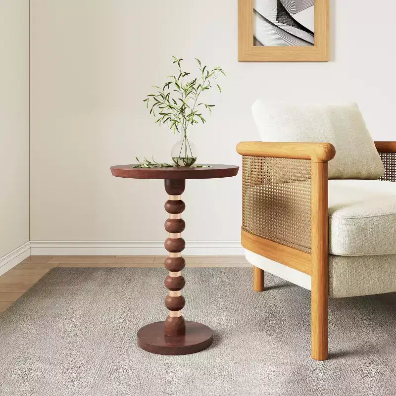 Christopher Knight Home Vesper - Table d'appoint ronde en bois de manguier, Noyer