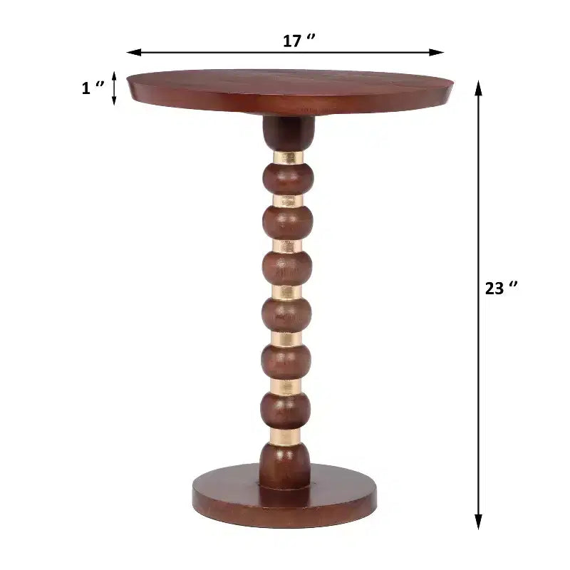 Christopher Knight Home Vesper - Table d'appoint ronde en bois de manguier, Noyer