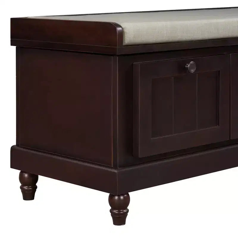 Banc de rangement classique Whisen avec siège capitonné et trois tiroirs