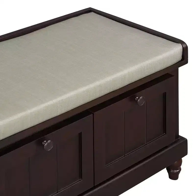 Banc de rangement classique Whisen avec siège capitonné et trois tiroirs