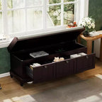 Banc de rangement classique Whisen avec siège capitonné et trois tiroirs