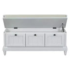Banc de rangement classique Whisen avec siège capitonné et trois tiroirs