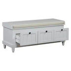 Banc de rangement classique Whisen avec siège capitonné et trois tiroirs