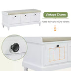 Banc de rangement classique Whisen avec siège capitonné et trois tiroirs