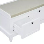 Banc de rangement classique Whisen avec siège capitonné et trois tiroirs