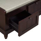 Banc de rangement classique Whisen avec siège capitonné et trois tiroirs