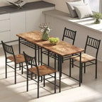 HOMCOM Ensemble de salle à manger 3 pièces, Table et chaises de cuisine avec étagère de rangement intégrée et cadre en acier
