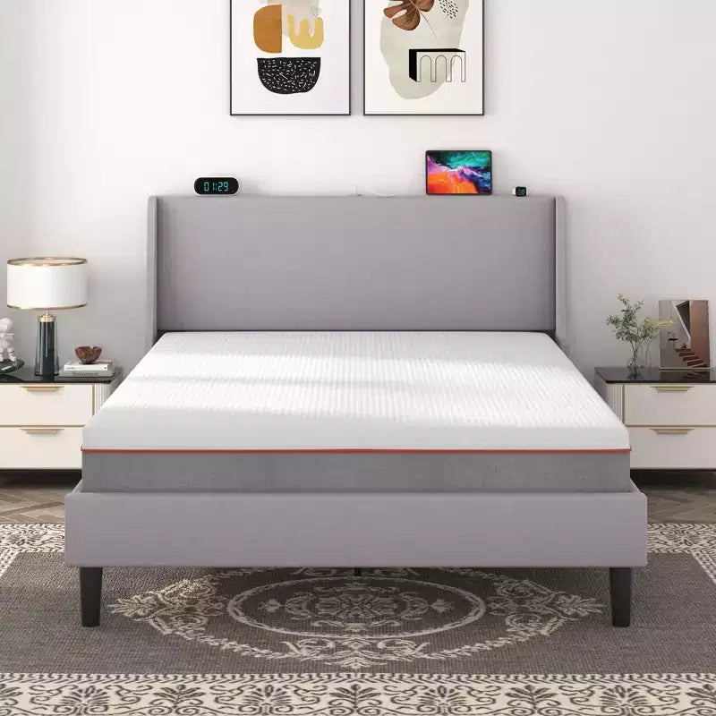 VECELO Matelas en Mousse à Mémoire de Forme 8", Fermeté Moyenne, Taille Simple/Double/Grand Lit/Très Grand Lit/Très Grand Lit Californien et Surmatelas