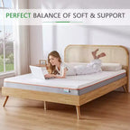 VECELO Matelas en Mousse à Mémoire de Forme 8", Fermeté Moyenne, Taille Simple/Double/Grand Lit/Très Grand Lit/Très Grand Lit Californien et Surmatelas