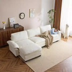 Canapé sectionnel EROMMY 120,8 po, canapé en L convertible, canapés et divans rembourrés avec pouf mobile pour salon et bureau, beige