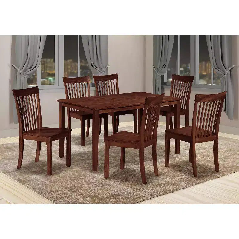 Kings Brand Furniture - Chaises d'appoint de salle à manger Kurmer en bois massif, lot de 2, Cappuccino