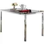 Kings Brand Furniture - Rectangle Modern Dining Table with Glass top, Chrome Base