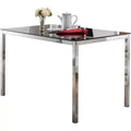 Kings Brand Furniture - Rectangle Modern Dining Table with Glass top, Chrome Base