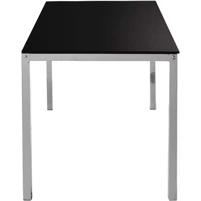 Kings Brand Furniture - Table à manger moderne rectangulaire avec plateau en verre, base chromée