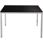 Kings Brand Furniture - Table à manger moderne rectangulaire avec plateau en verre, base chromée