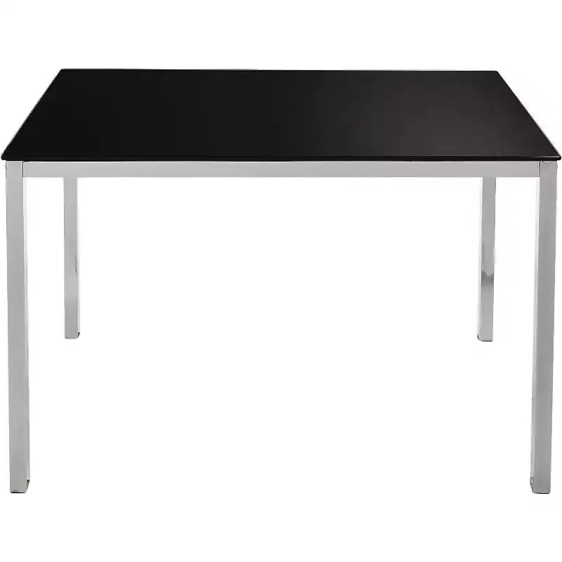 Kings Brand Furniture - Table à manger moderne rectangulaire avec plateau en verre, base chromée