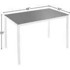 Kings Brand Furniture - Table à manger moderne rectangulaire avec plateau en verre, base chromée