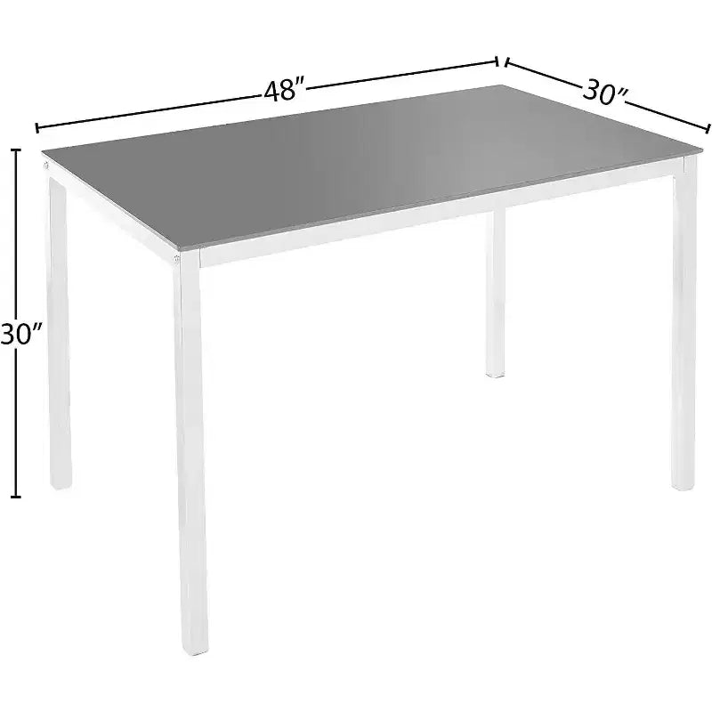 Kings Brand Furniture - Table à manger moderne rectangulaire avec plateau en verre, base chromée