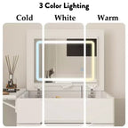 Famapy Coiffeuse de rangement blanche pliable - Table de maquillage compacte avec organisation
