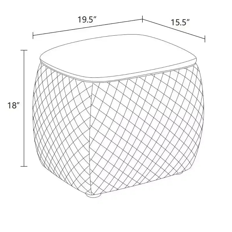 AndMakers Ottoman rectangulaire en similicuir