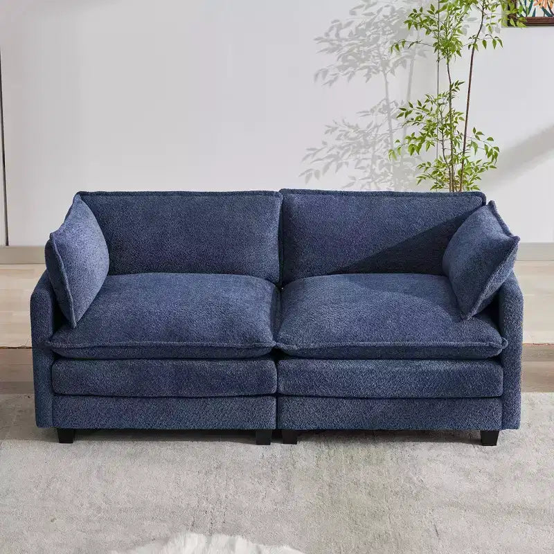 HYLEORY Canapé Causeuse 76,8 pour Salon, Canapé Rond Moderne 2 Places en Velours pour Chambre Bureau