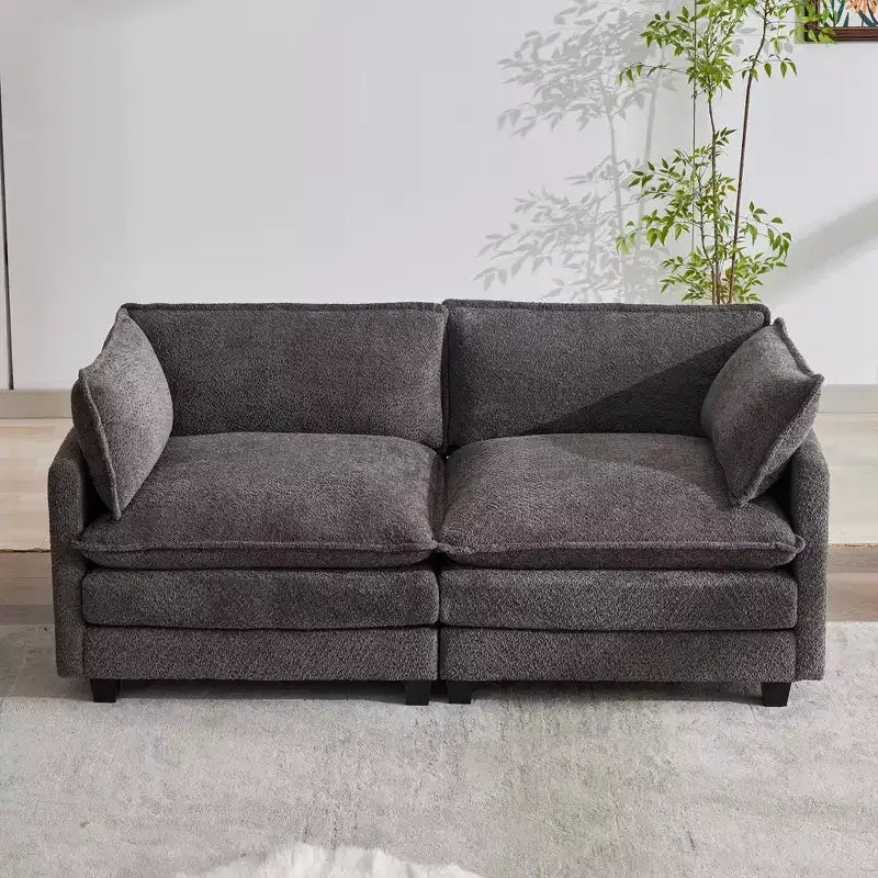 HYLEORY Canapé Causeuse 76,8 pour Salon, Canapé Rond Moderne 2 Places en Velours pour Chambre Bureau