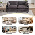 HYLEORY Canapé Causeuse 76,8 pour Salon, Canapé Rond Moderne 2 Places en Velours pour Chambre Bureau