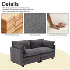 HYLEORY Canapé Causeuse 76,8 pour Salon, Canapé Rond Moderne 2 Places en Velours pour Chambre Bureau
