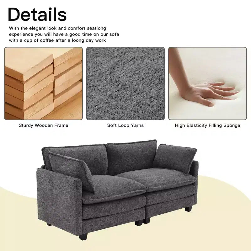 HYLEORY Canapé Causeuse 76,8 pour Salon, Canapé Rond Moderne 2 Places en Velours pour Chambre Bureau