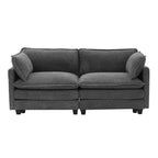 HYLEORY Canapé Causeuse 76,8 pour Salon, Canapé Rond Moderne 2 Places en Velours pour Chambre Bureau