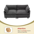 HYLEORY Canapé Causeuse 76,8 pour Salon, Canapé Rond Moderne 2 Places en Velours pour Chambre Bureau