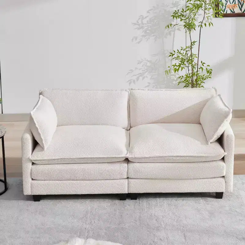 HYLEORY Canapé Causeuse 76,8 pour Salon, Canapé Rond Moderne 2 Places en Velours pour Chambre Bureau