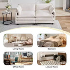 HYLEORY Canapé Causeuse 76,8 pour Salon, Canapé Rond Moderne 2 Places en Velours pour Chambre Bureau