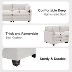 HYLEORY Canapé Causeuse 76,8 pour Salon, Canapé Rond Moderne 2 Places en Velours pour Chambre Bureau