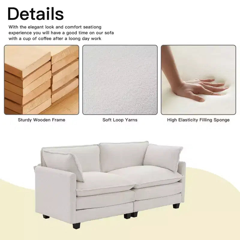 HYLEORY Canapé Causeuse 76,8 pour Salon, Canapé Rond Moderne 2 Places en Velours pour Chambre Bureau