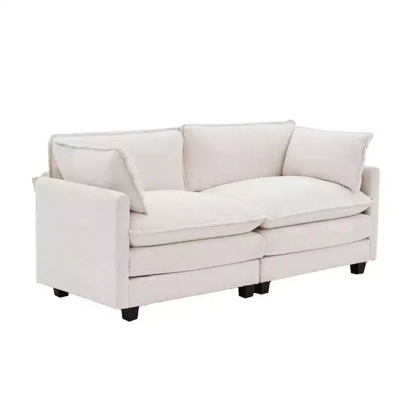 HYLEORY Canapé Causeuse 76,8 pour Salon, Canapé Rond Moderne 2 Places en Velours pour Chambre Bureau