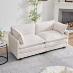 HYLEORY Canapé Causeuse 76,8 pour Salon, Canapé Rond Moderne 2 Places en Velours pour Chambre Bureau