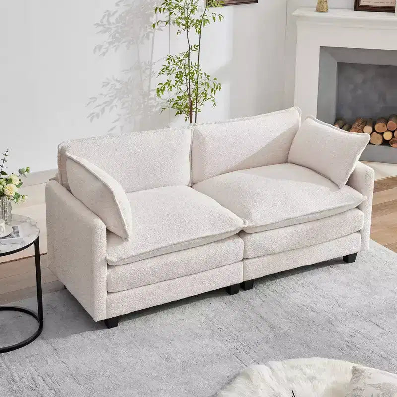 HYLEORY Canapé Causeuse 76,8 pour Salon, Canapé Rond Moderne 2 Places en Velours pour Chambre Bureau