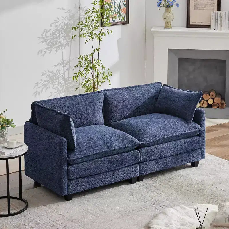HYLEORY Canapé Causeuse 76,8 pour Salon, Canapé Rond Moderne 2 Places en Velours pour Chambre Bureau