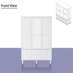 Armoire Famapy avec Miroir 3 Portes 5 Tiroirs Style Classique