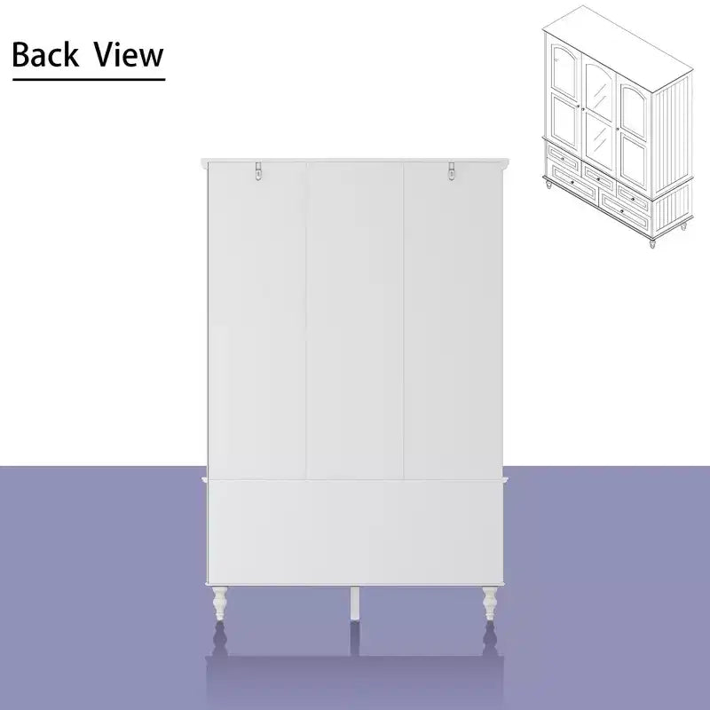 Armoire Famapy avec Miroir 3 Portes 5 Tiroirs Style Classique