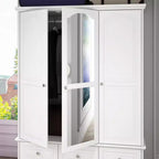 Armoire Famapy avec Miroir 3 Portes 5 Tiroirs Style Classique