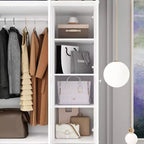 Armoire Famapy avec Miroir 3 Portes 5 Tiroirs Style Classique