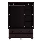 Armoire Famapy avec Miroir 3 Portes 5 Tiroirs Style Classique