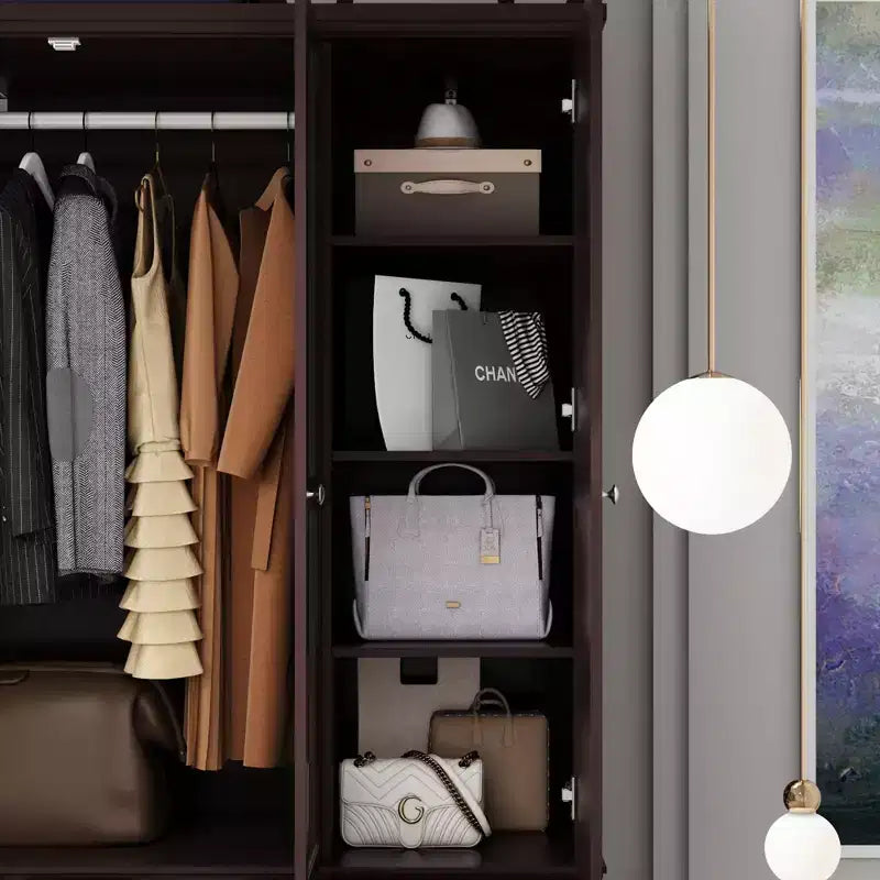 Armoire Famapy avec Miroir 3 Portes 5 Tiroirs Style Classique