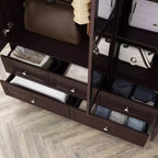 Armoire Famapy avec Miroir 3 Portes 5 Tiroirs Style Classique