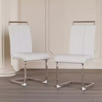 Chaises de salle à manger modernes à dossier haut avec pieds en métal en C, lot de 2