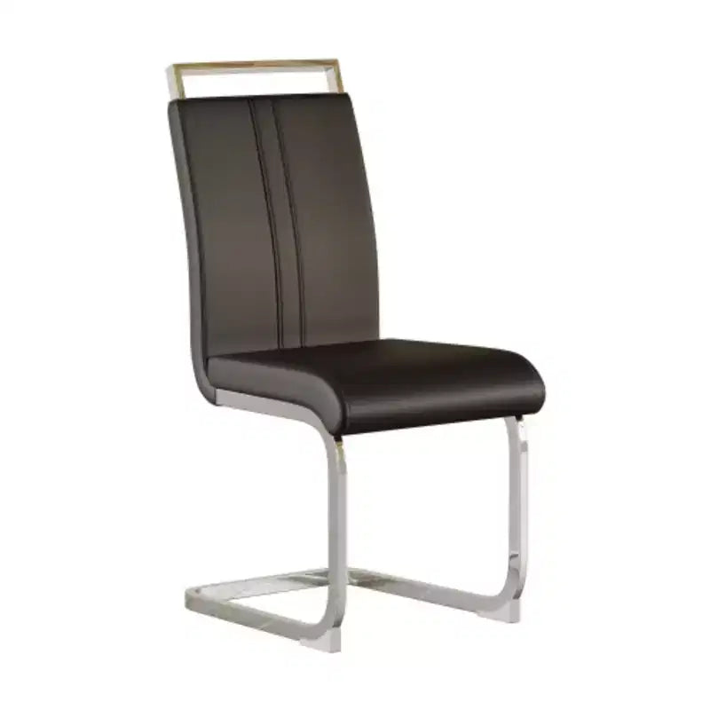 Chaises de salle à manger modernes à dossier haut avec pieds en métal en C, lot de 2